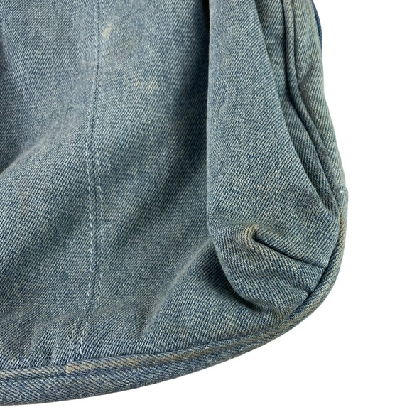 Vintage Cottagecore Mushroomcore Embroidered Denim Hummingbird Floral Handbag BL - Picture 10 of 15